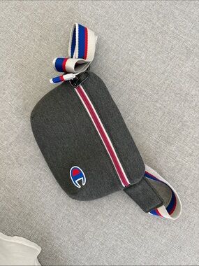 Champion Charcoal Gray Waist Bag with Tricolor Accent